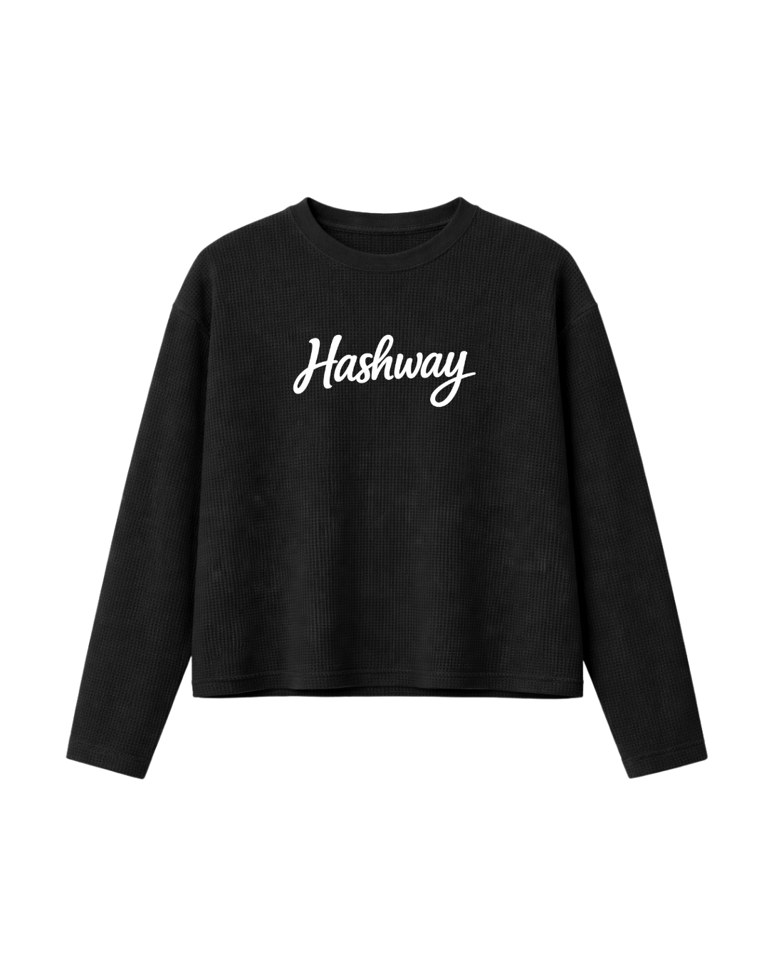 HASHWAY 'MUSIC' WAFFLE T-SHIRT - BLACK
