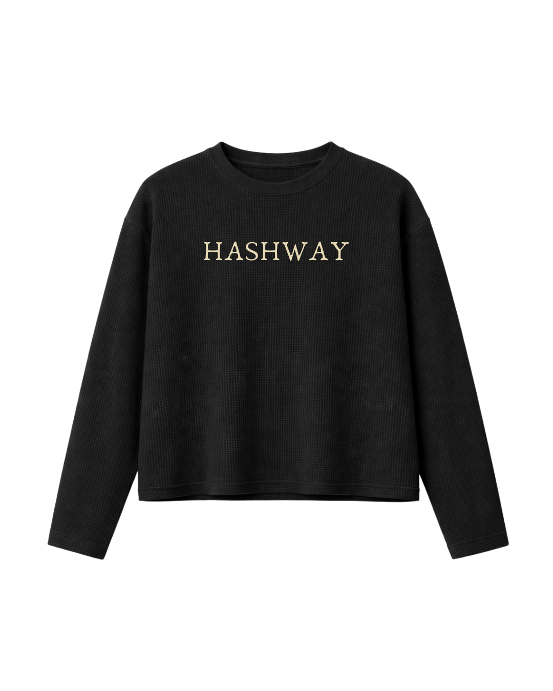 HASHWAY 'EYES DON'T LIE' WAFFLE T-SHIRT - BLACK