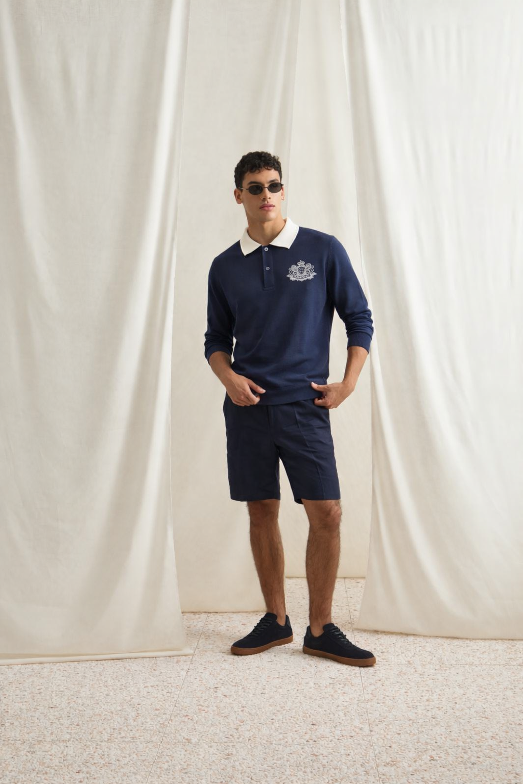 HASHWAY SUMMER CLUB POLO T-SHIRT - NAVY BLUE