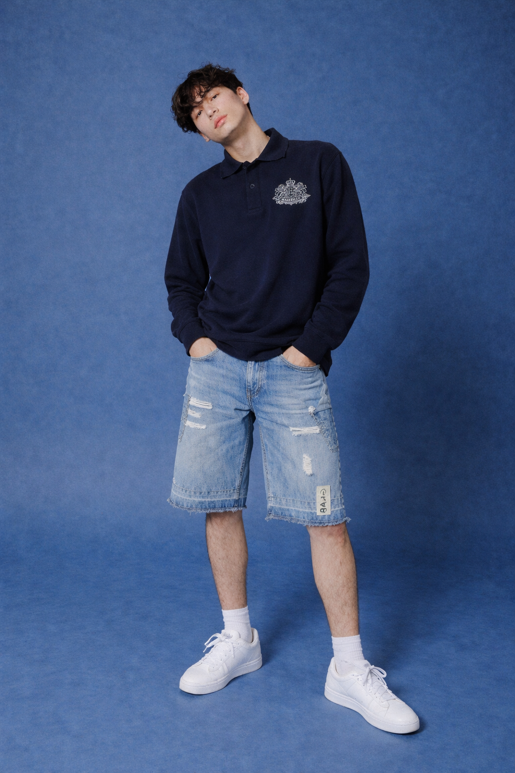 HASHWAY SUMMER CLUB POLO T-SHIRT - NAVY BLUE