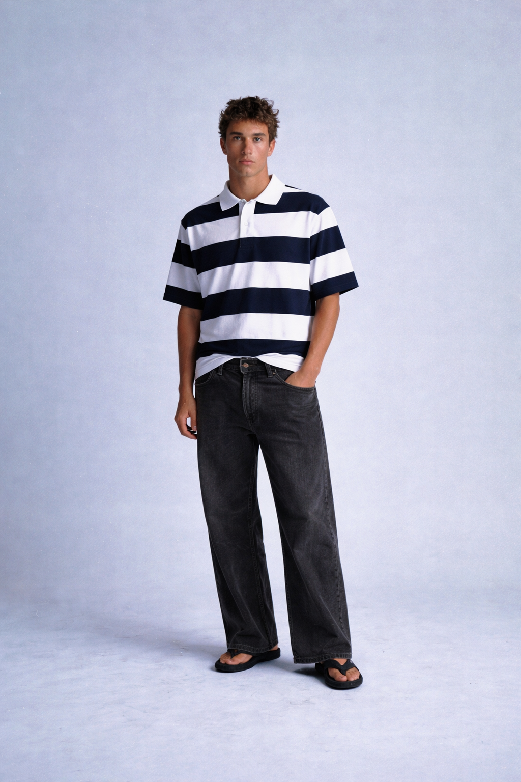 HASHWAY CLASSIC NAVY RUGBY POLO T-SHIRT