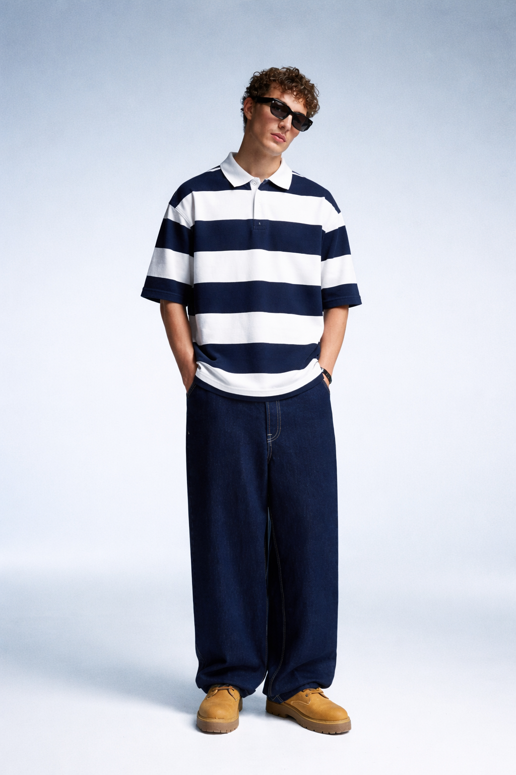 HASHWAY CLASSIC NAVY RUGBY POLO T-SHIRT