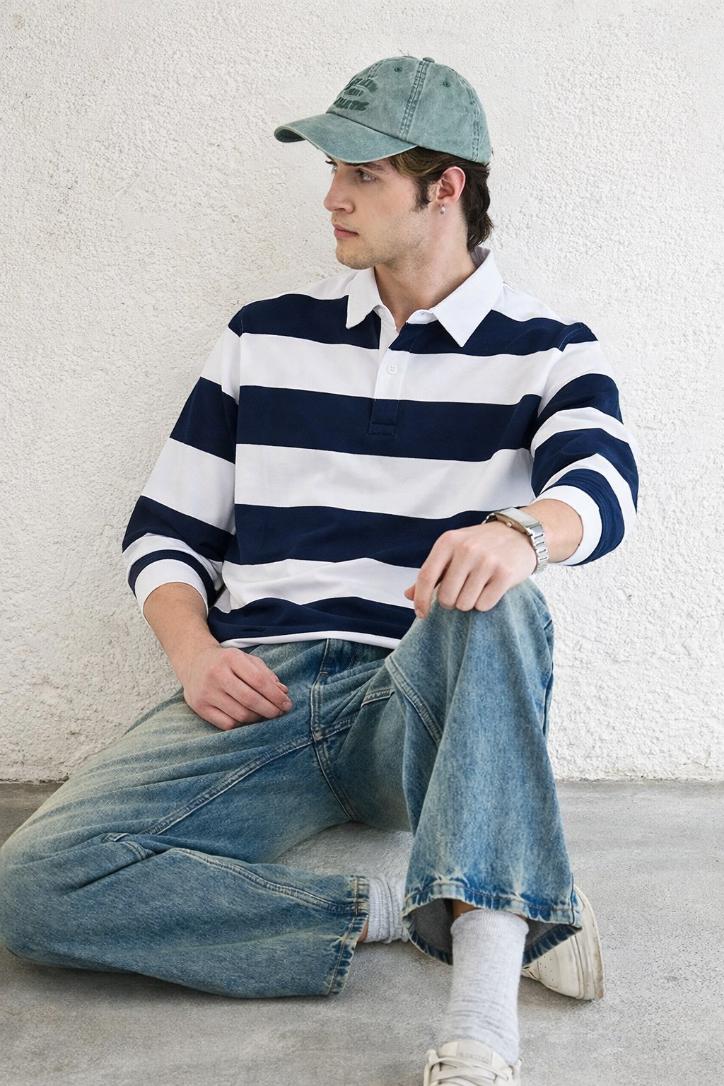 HASHWAY CLASSIC NAVY RUGBY POLO T-SHIRT