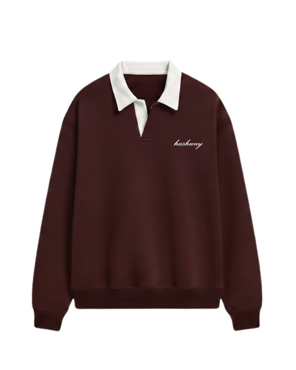 HASHWAY CLASSIC POLO SWEATSHIRT - WINE