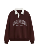 CALIFORNIA  POLO SWEATSHIRT - WINE