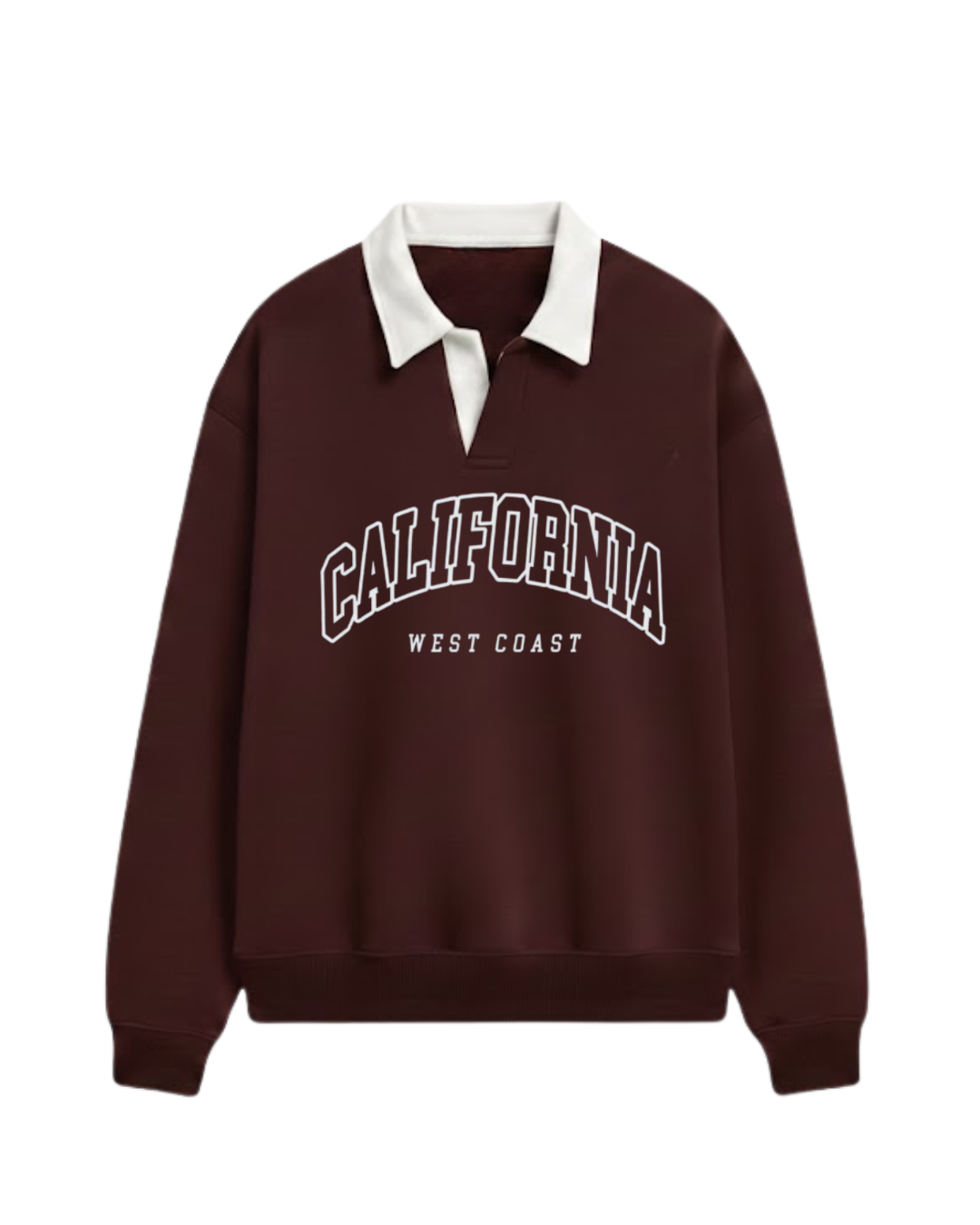 CALIFORNIA  POLO SWEATSHIRT - WINE