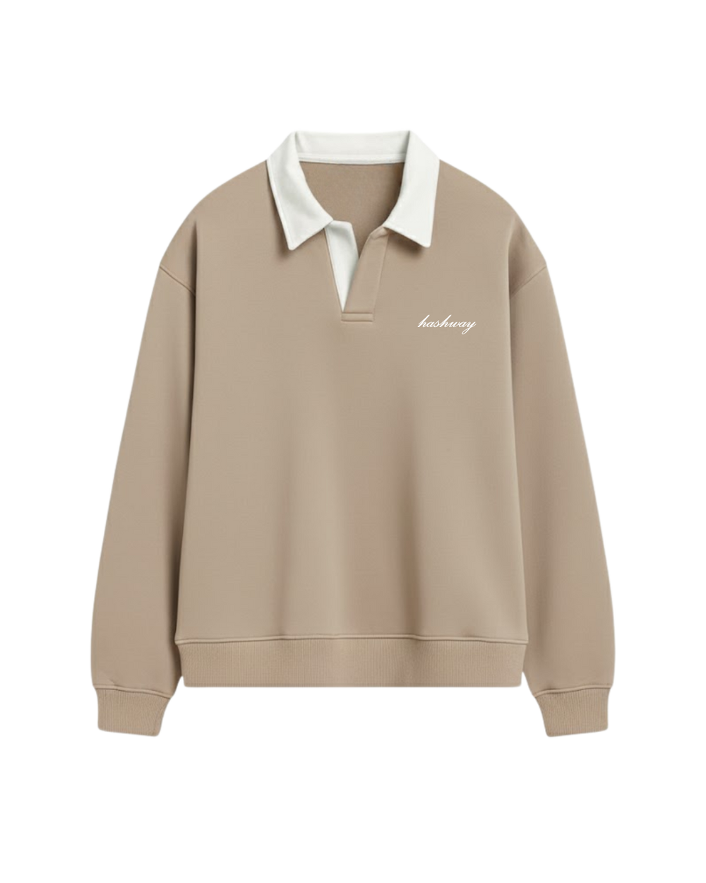 HASHWAY CLASSIC POLO SWEATSHIRT - BEIGE
