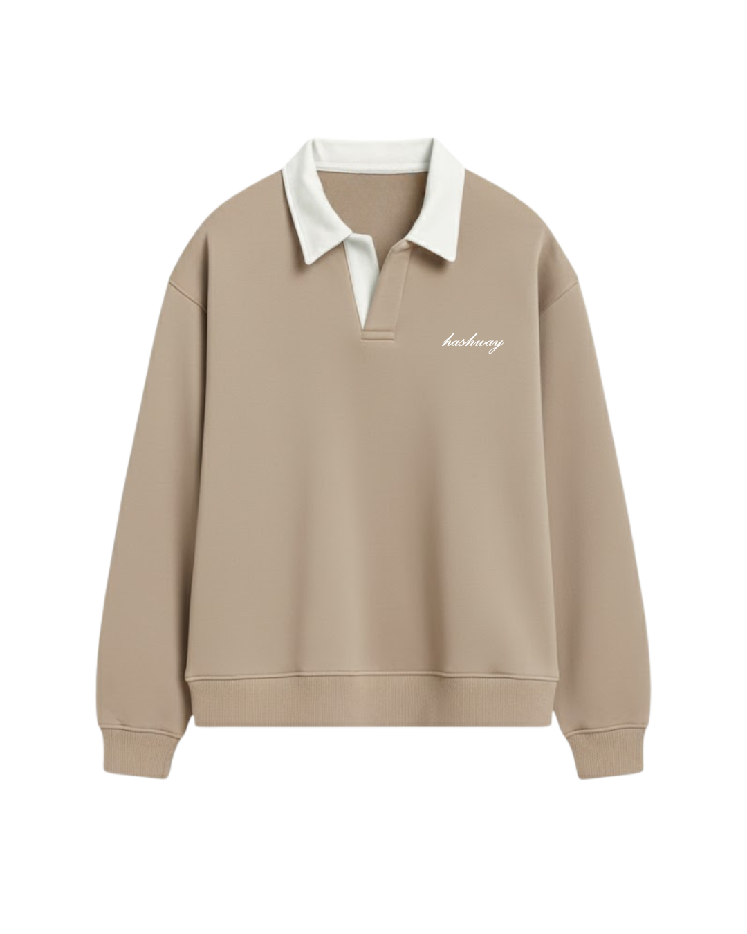 HASHWAY CLASSIC POLO SWEATSHIRT - BEIGE