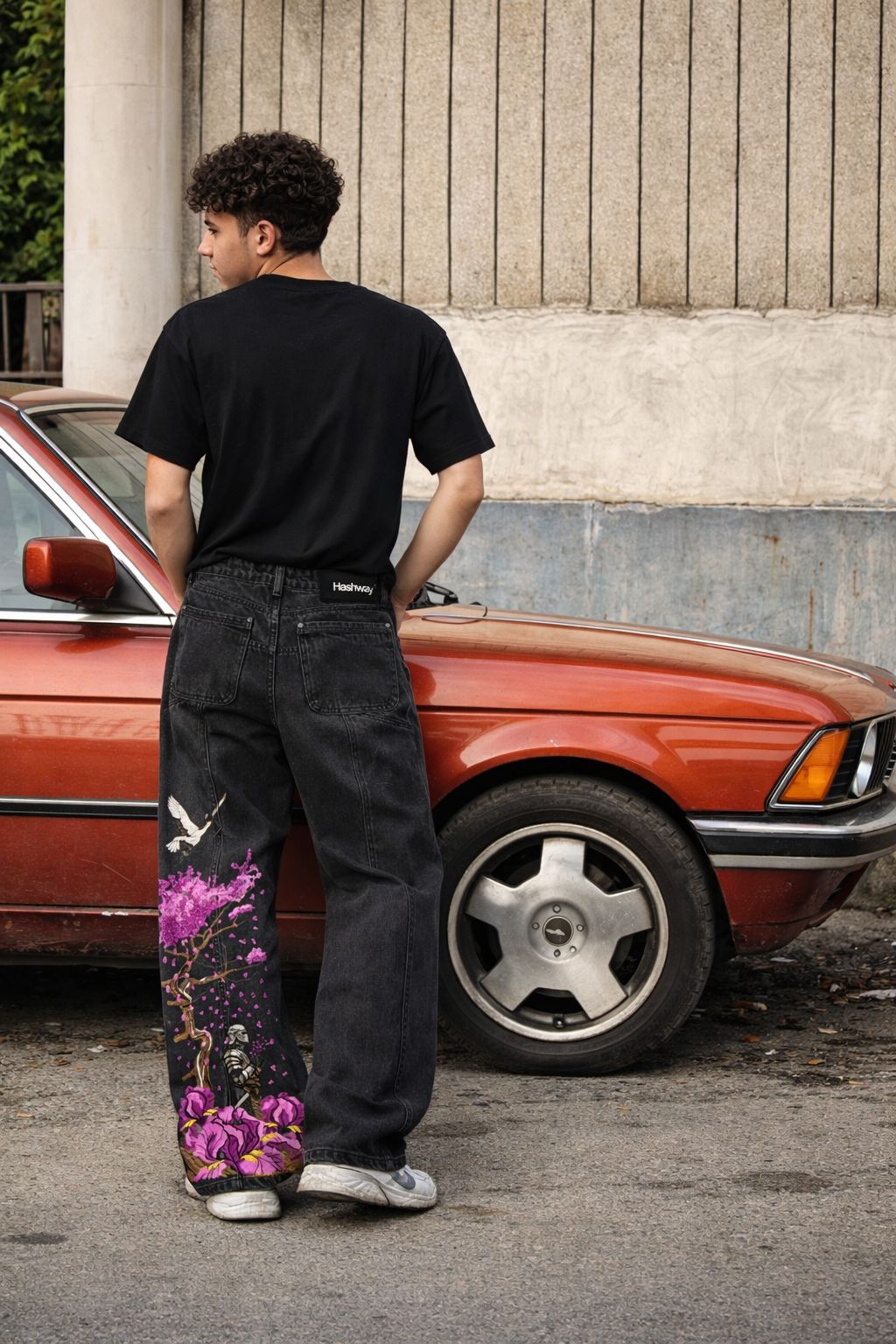 IRON & PETALS EMBROIDERED BLACK DENIMS - LIMITED EDITION