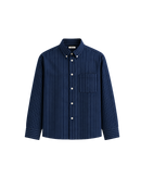 HASHWAY OXFORD STRIPED SHIRT - NAVY
