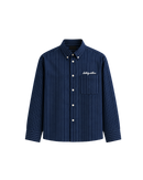 HASHWAY ARCHIVES EMBROIDERED STRIPED SHIRT - NAVY