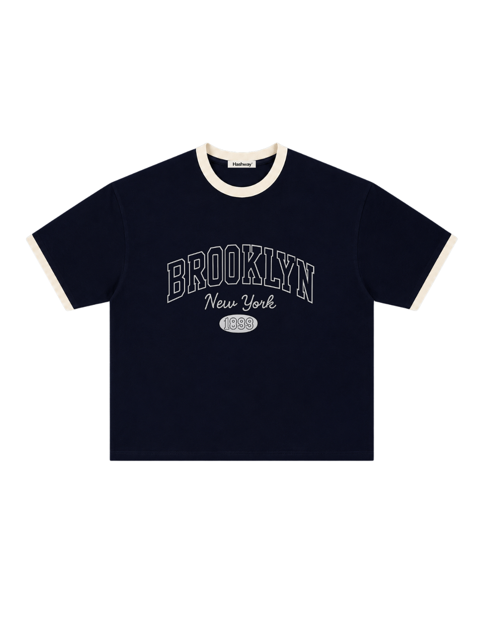 HASHWAY BROOKLYN RIBBED TEE - NAVY BLUE