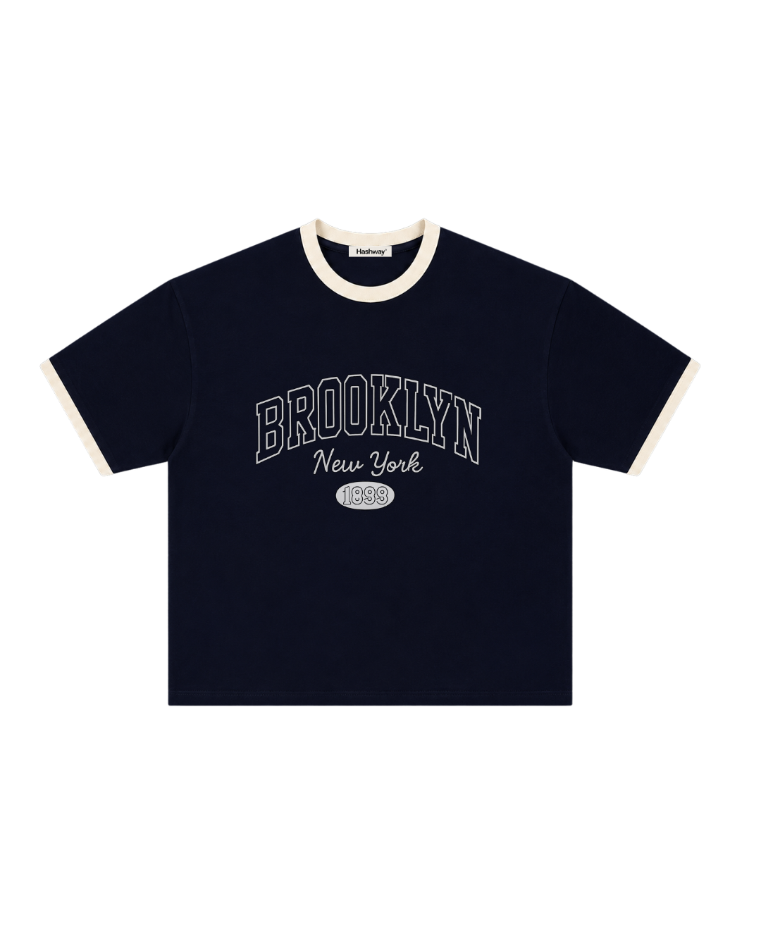 HASHWAY BROOKLYN RIBBED TEE - NAVY BLUE