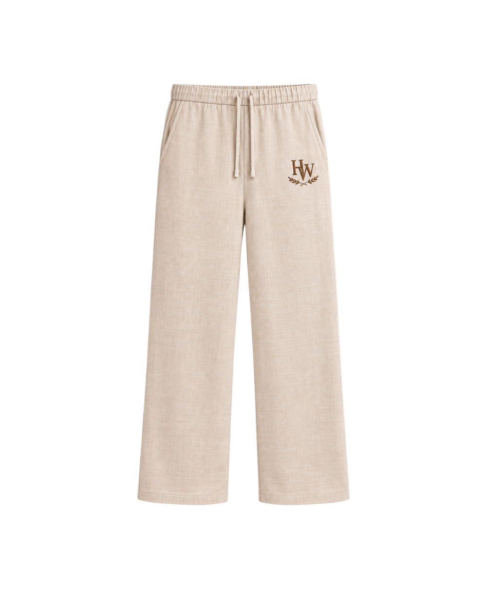 HASHWAY EMBROIDERED LINEN PANTS