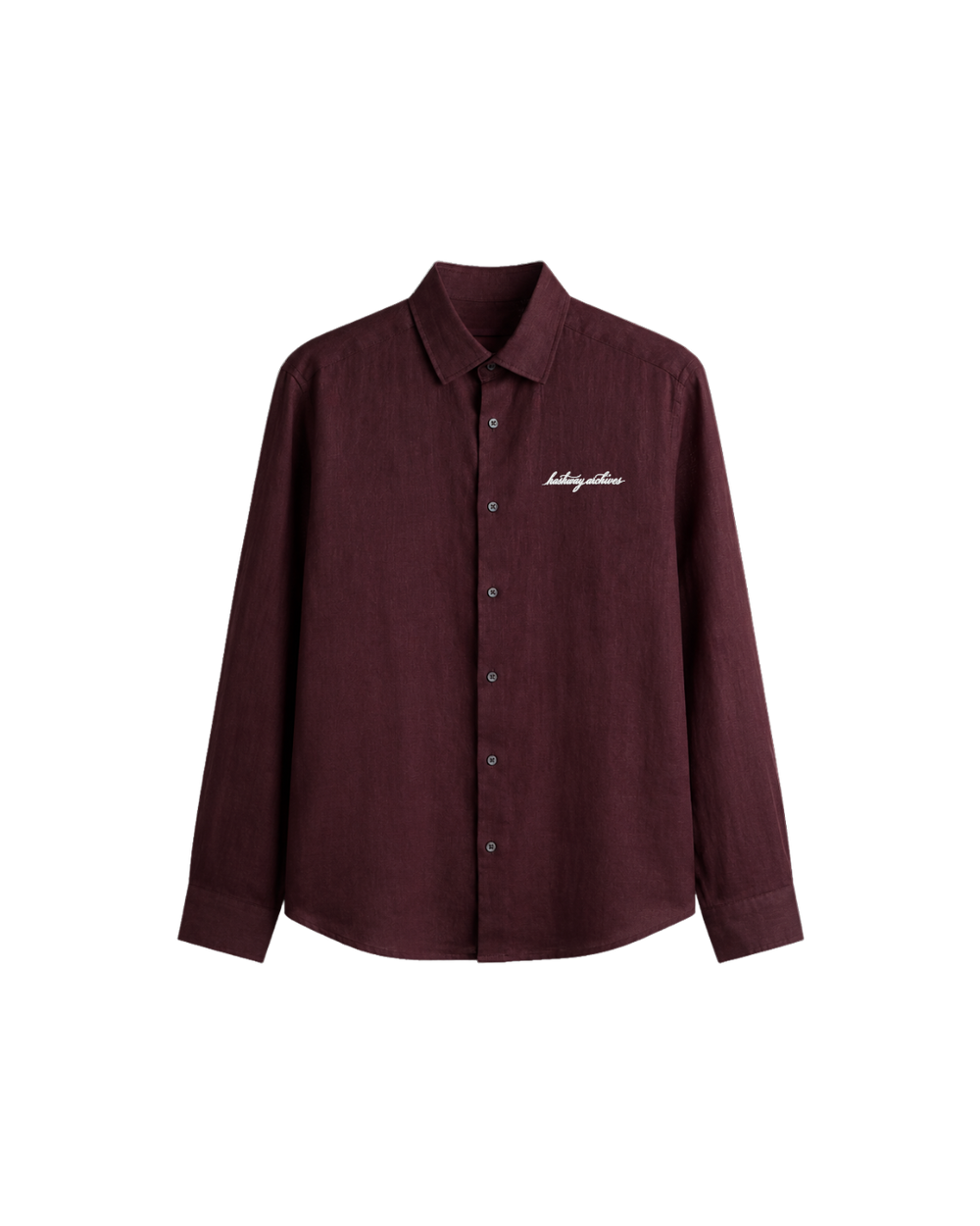 HASHWAY ARCHIVES CLASSIC LINEN SHIRT - DARK BURGANDY