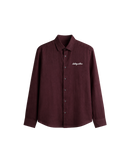 HASHWAY ARCHIVES LINEN EMBROIDERED SHIRT - DARK BURGANDY