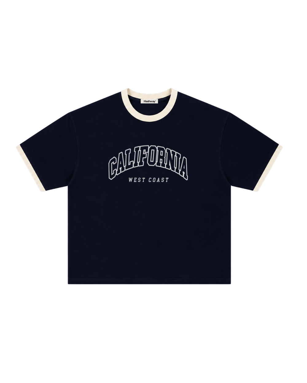HASHWAY CALIFORNIA WEST RIBBED TEE - NAVY BLUE