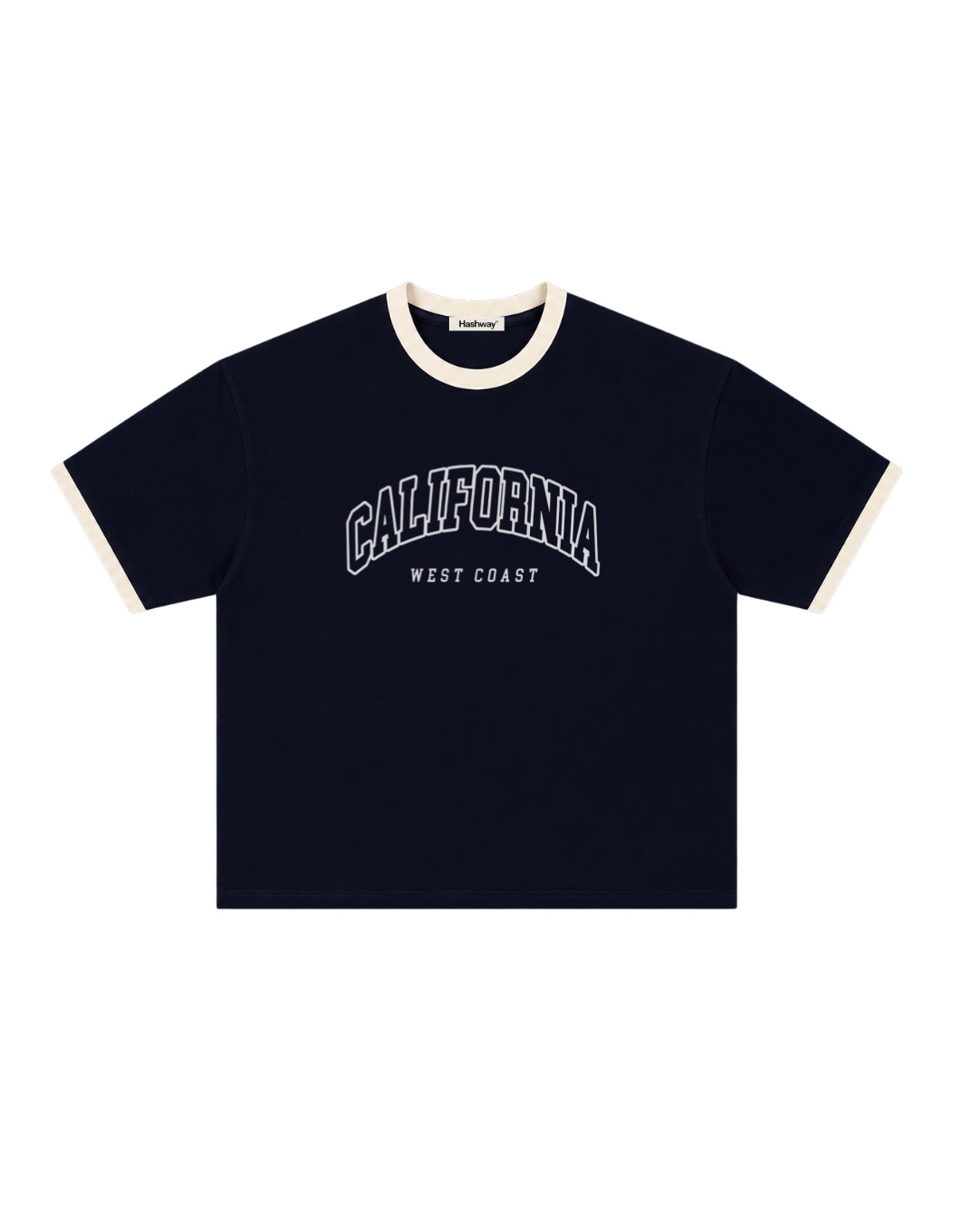 HASHWAY CALIFORNIA WEST RIBBED TEE - NAVY BLUE