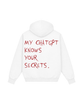 KNOWS YOUR SECRETS HOODIE WHITE