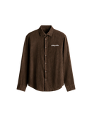 HASHWAY ARCHIVES LINEN EMBROIDERED SHIRT - BROWN
