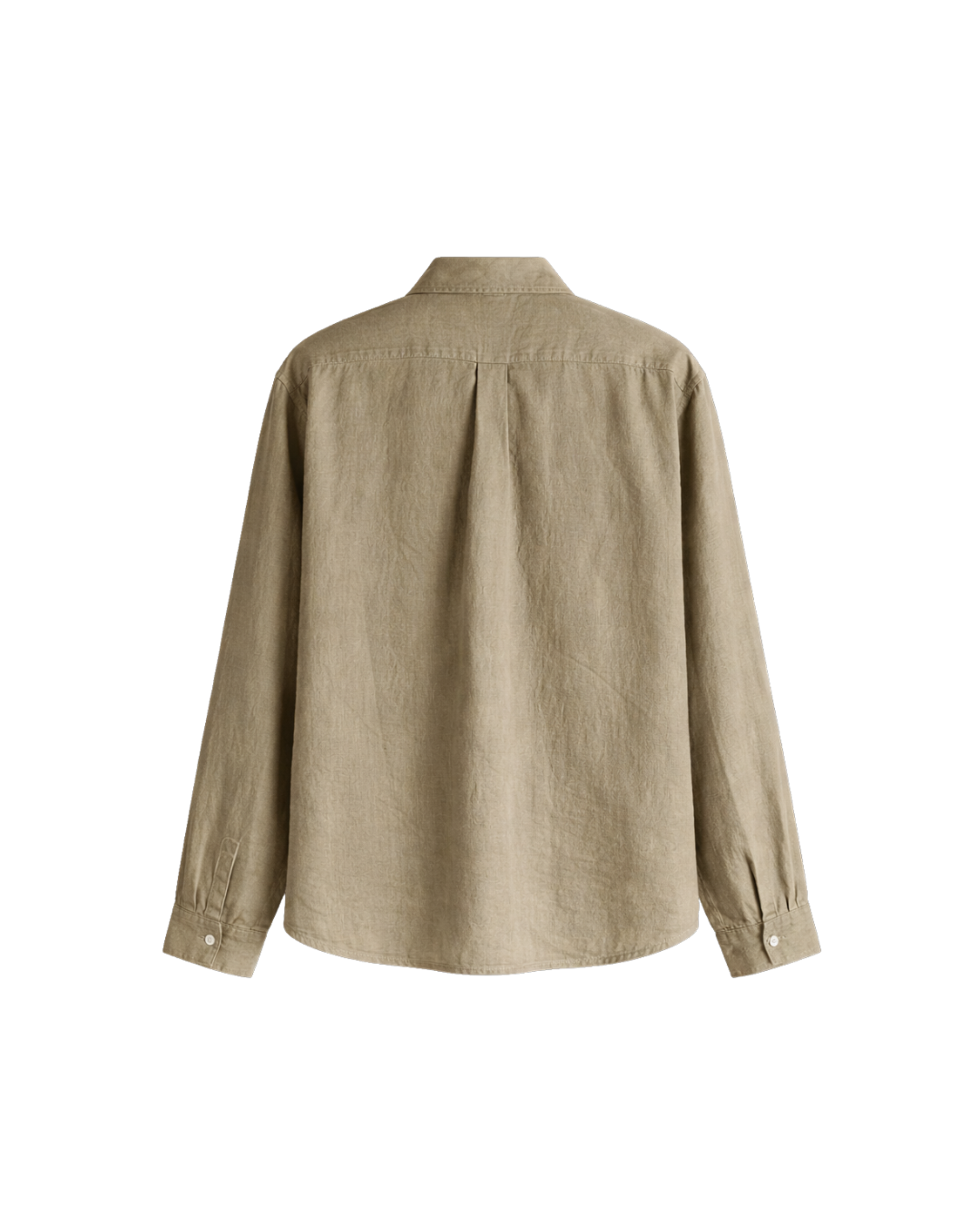 HASHWAY LINEN EMBROIDERED SHIRT - KHAKI