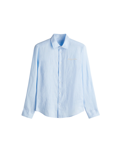 HASHWAY ARCHIVES LINEN EMBROIDERED SHIRT - SKY BLUE