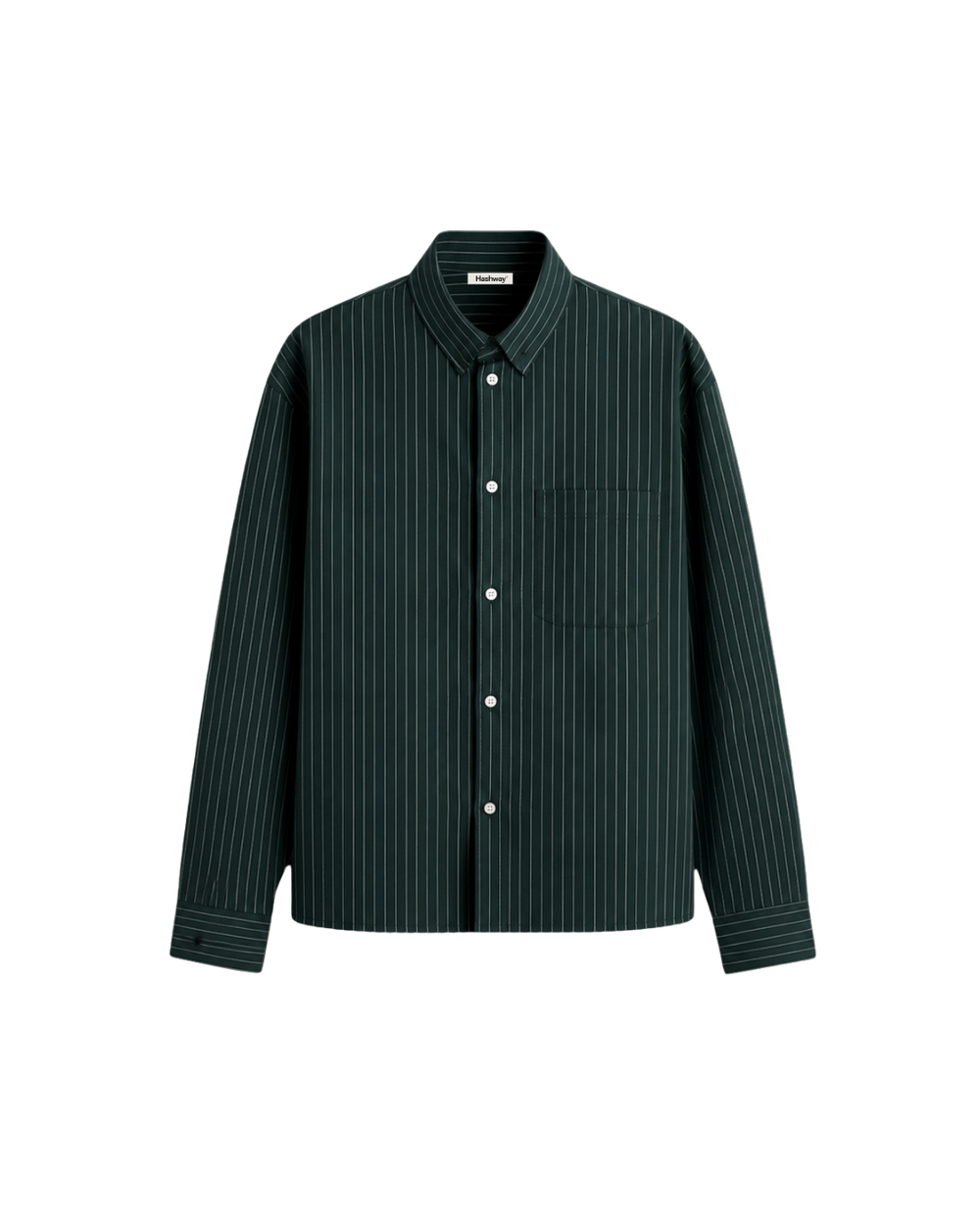 HASHWAY OXFORD STRIPED SHIRT- GREEN