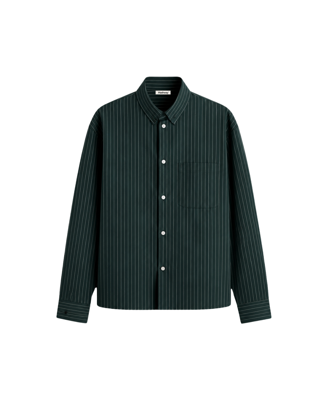 HASHWAY OXFORD STRIPED SHIRT- GREEN