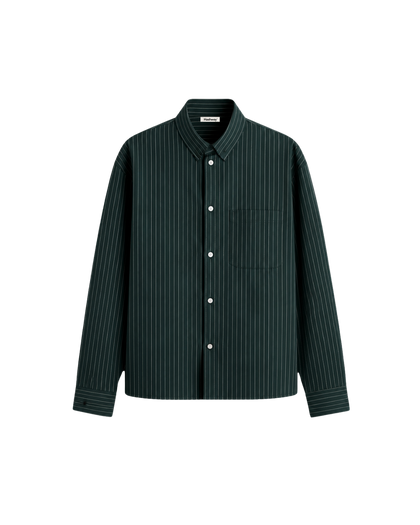 HASHWAY OXFORD STRIPED SHIRT- GREEN