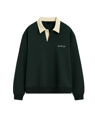 HASHWAY CLASSIC POLO SWEATSHIRT - GREEN