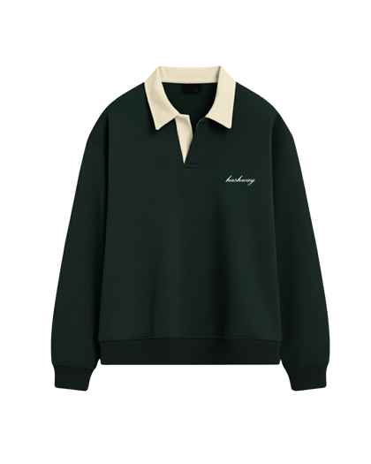 HASHWAY CLASSIC POLO SWEATSHIRT - GREEN