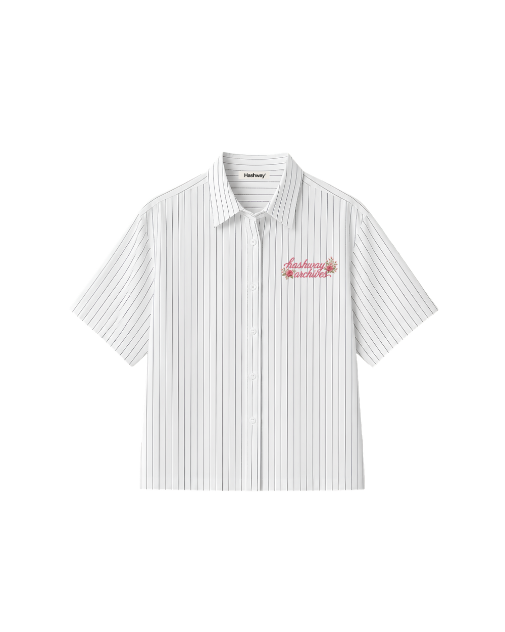 HASHWAY ARCHIVES EMBROIDERED FLORAL SHIRT - WHITE