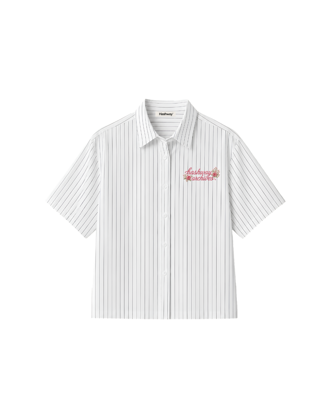 HASHWAY ARCHIVES EMBROIDERED FLORAL SHIRT - WHITE