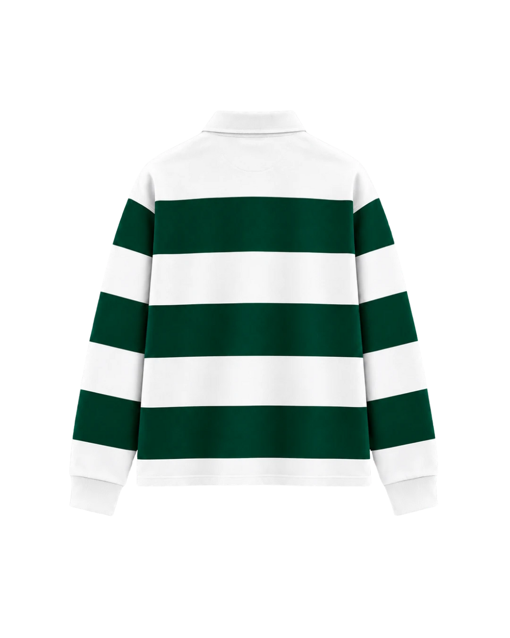 THE HERITAGE LONG SLEEVE POLO — WHITE / GREEN