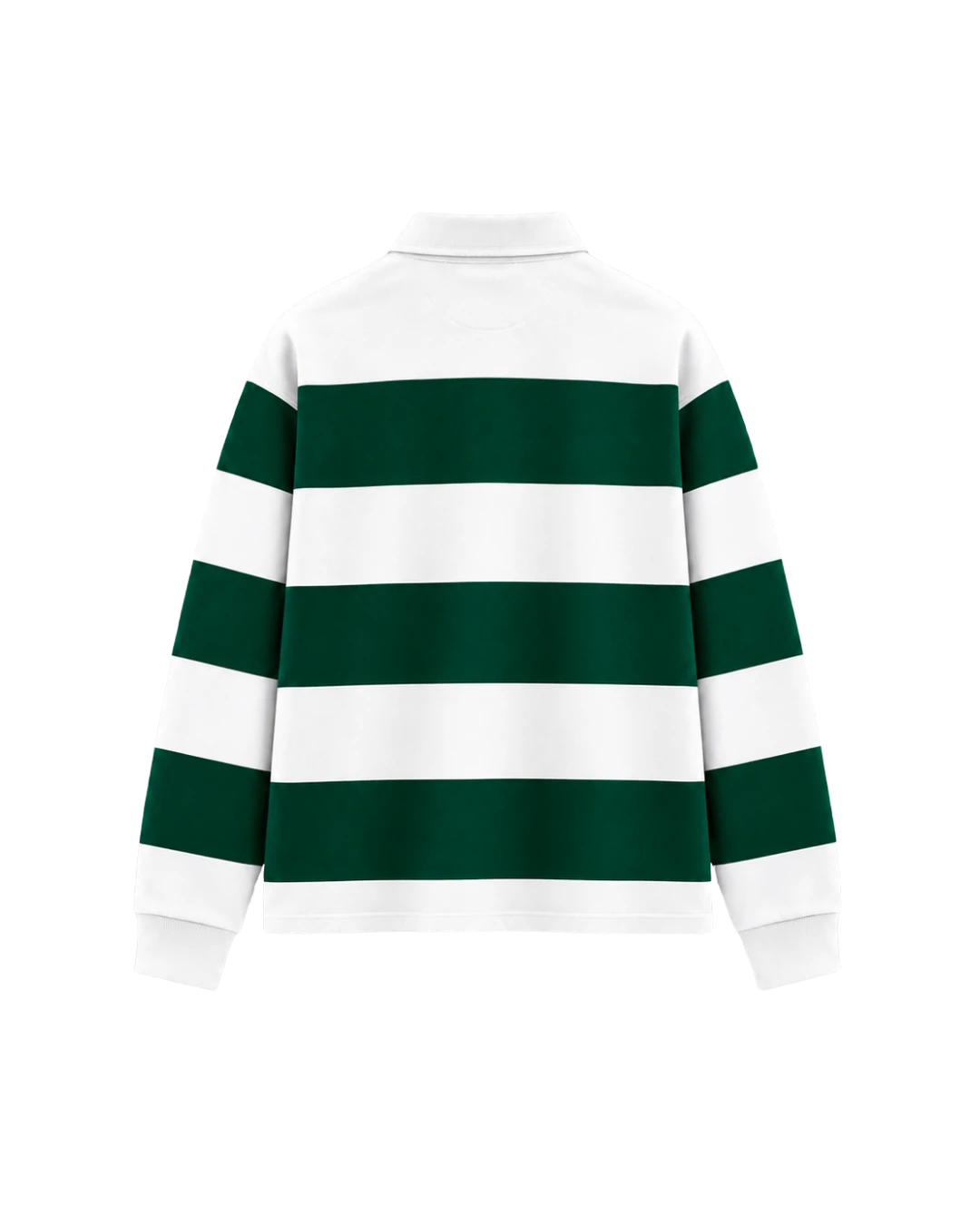 THE HERITAGE LONG SLEEVE POLO — WHITE / GREEN