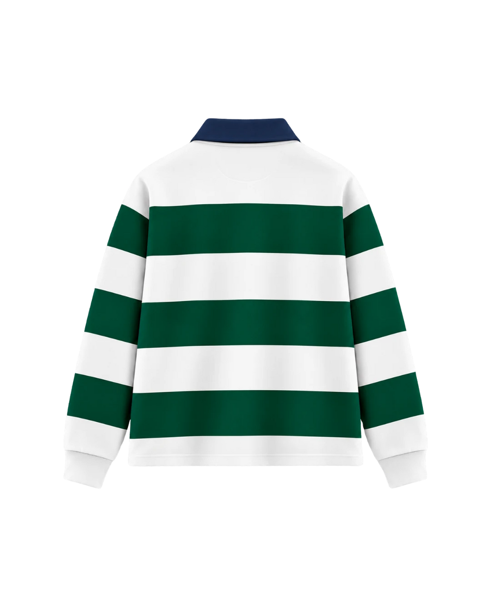 THE HERITAGE LONG SLEEVE POLO — WHITE / NAVY / GREEN