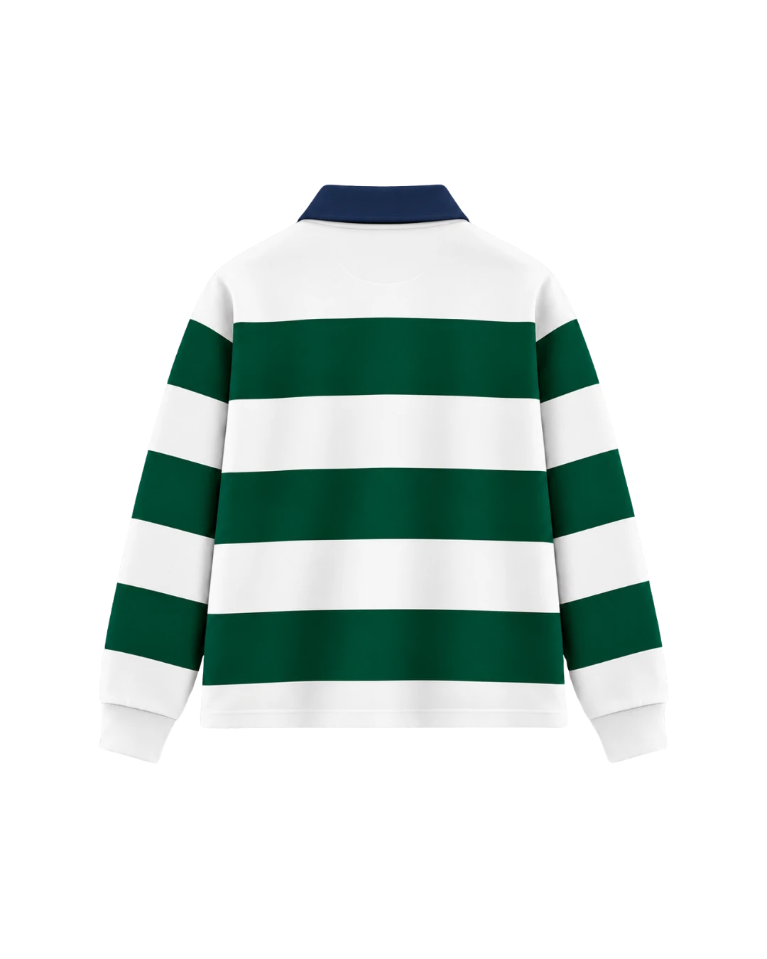 THE HERITAGE LONG SLEEVE POLO — WHITE / NAVY / GREEN
