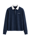 HASHWAY LONG SLEEVE POLO TEE - FADED NAVY