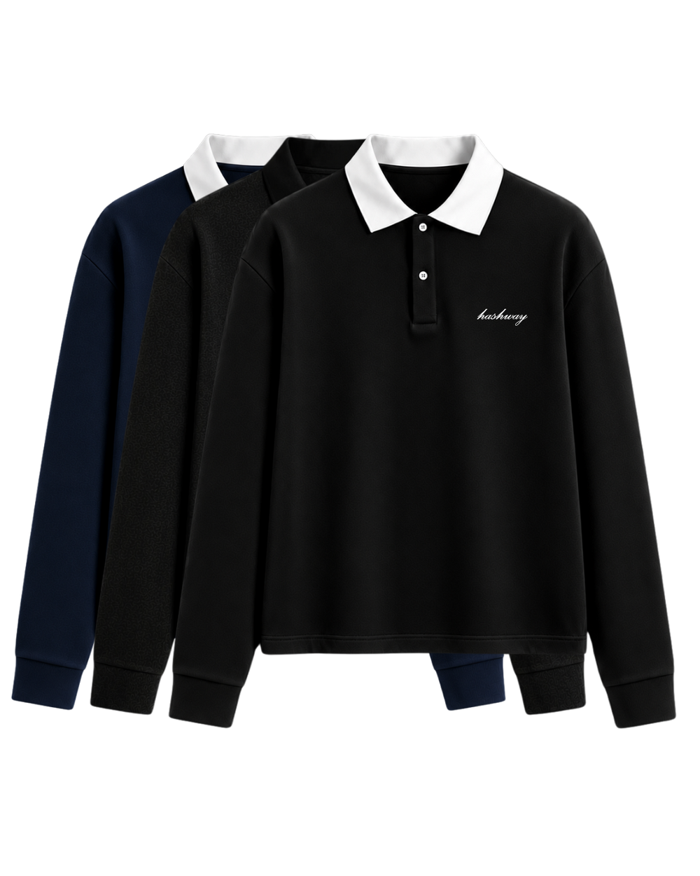 HASHWAY LONG SLEEVE POLO TEES - SET OF 3