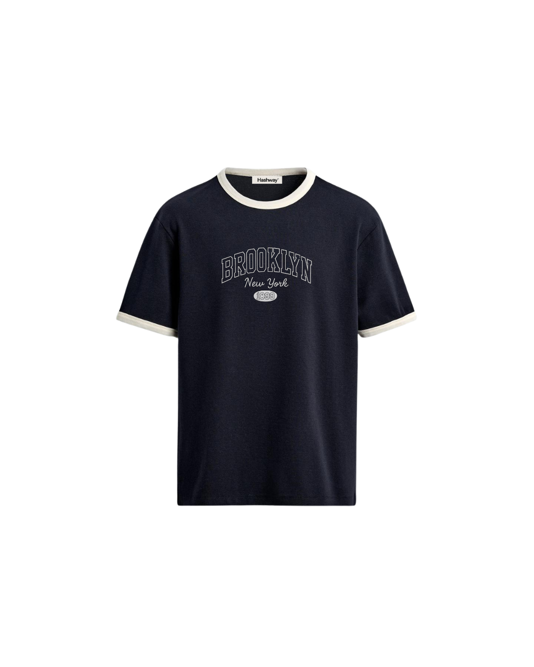 HASHWAY BROOKLYN RINGER TEE - NAVY BLUE