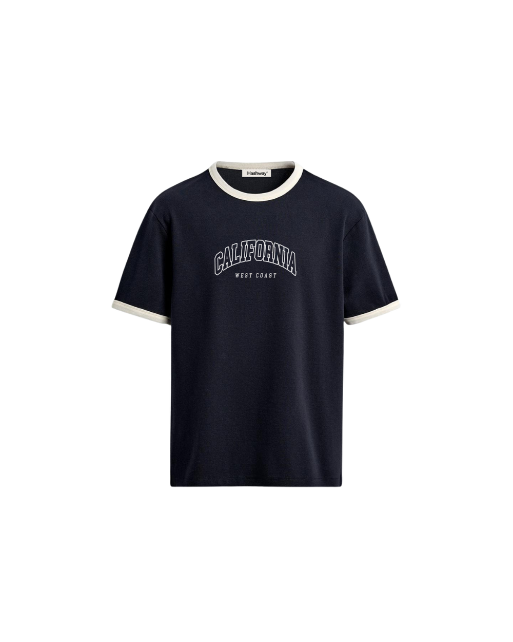 HASHWAY CALIFORNIA WEST RINGER TEE - NAVY BLUE
