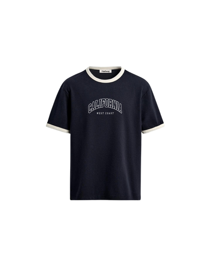 HASHWAY CALIFORNIA WEST RINGER TEE - NAVY BLUE