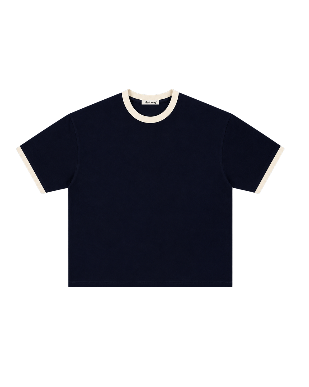 HASHWAY BASIC RIBBED TEE - NAVY BLUE