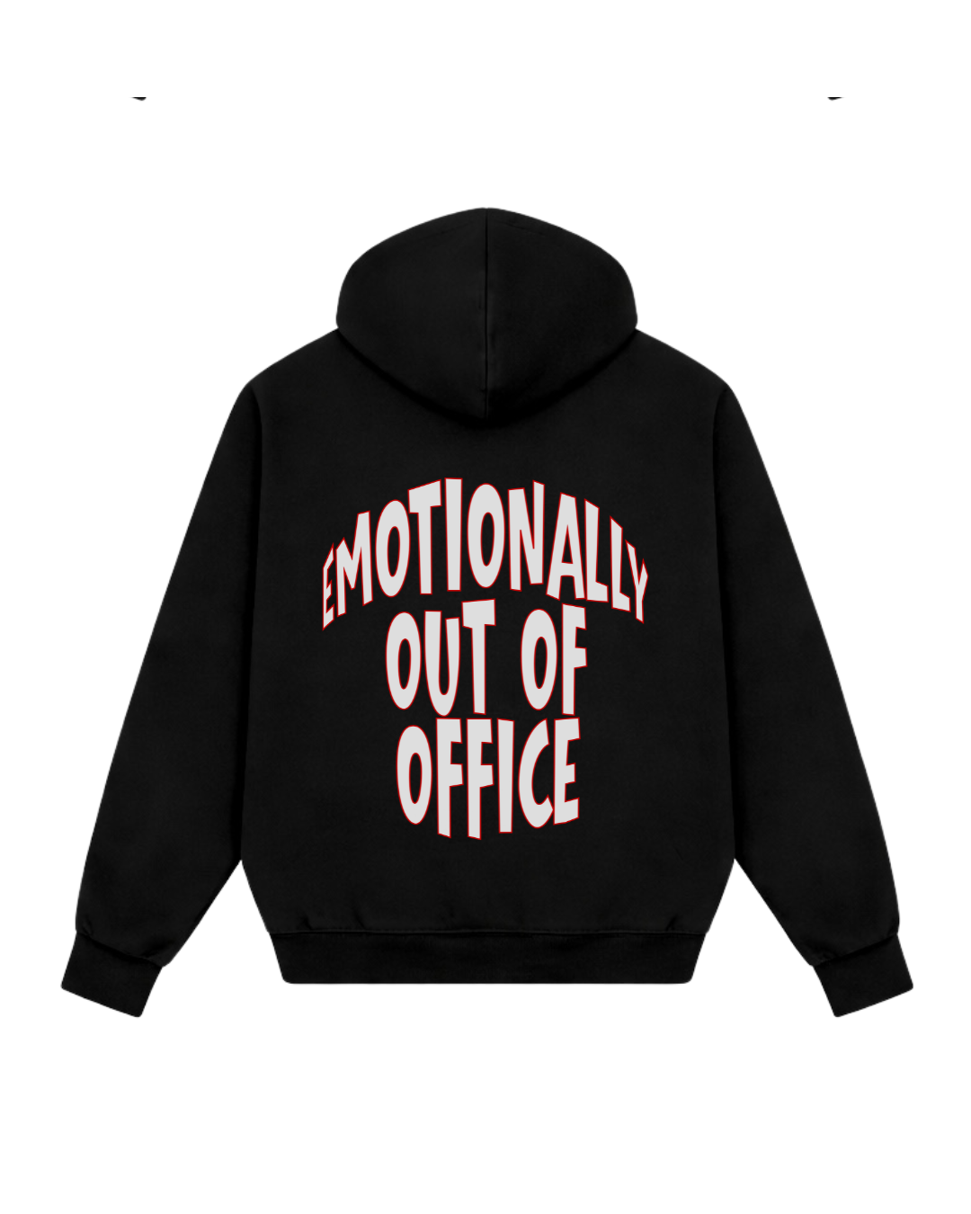 EMOTIONALLY OUT OF OFFICE HOODIE - BLACK