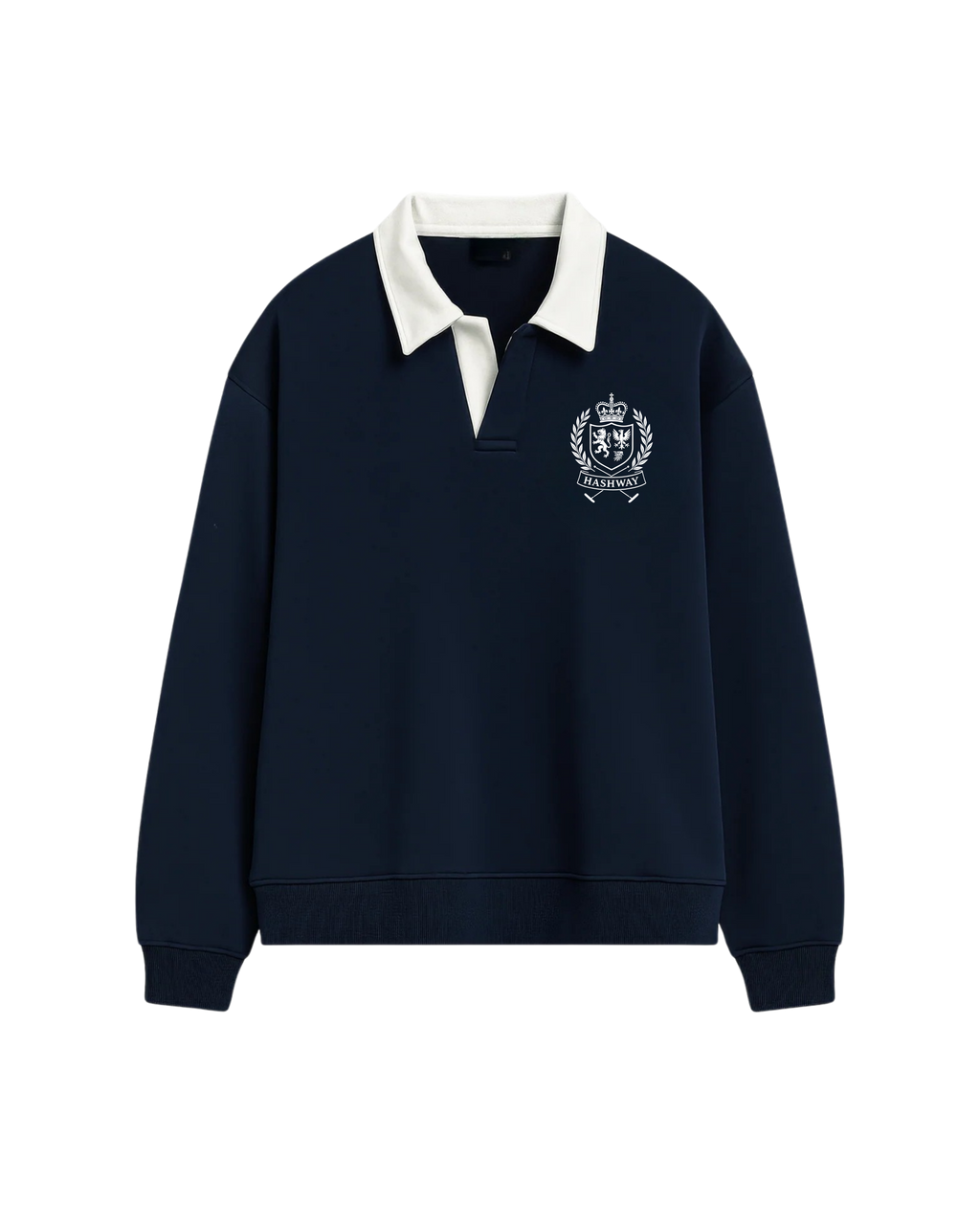 HASHWAY WHITE MONARCH POLO SWEATSHIRT