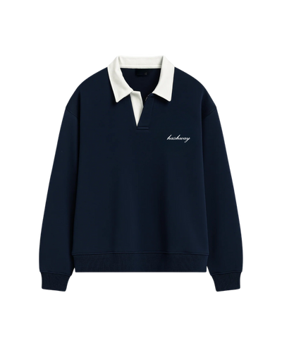 HASHWAY CLASSIC POLO SWEATSHIRT - NAVY