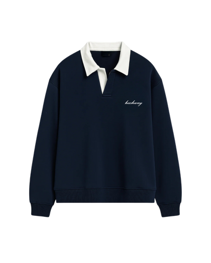 HASHWAY CLASSIC POLO SWEATSHIRT - NAVY