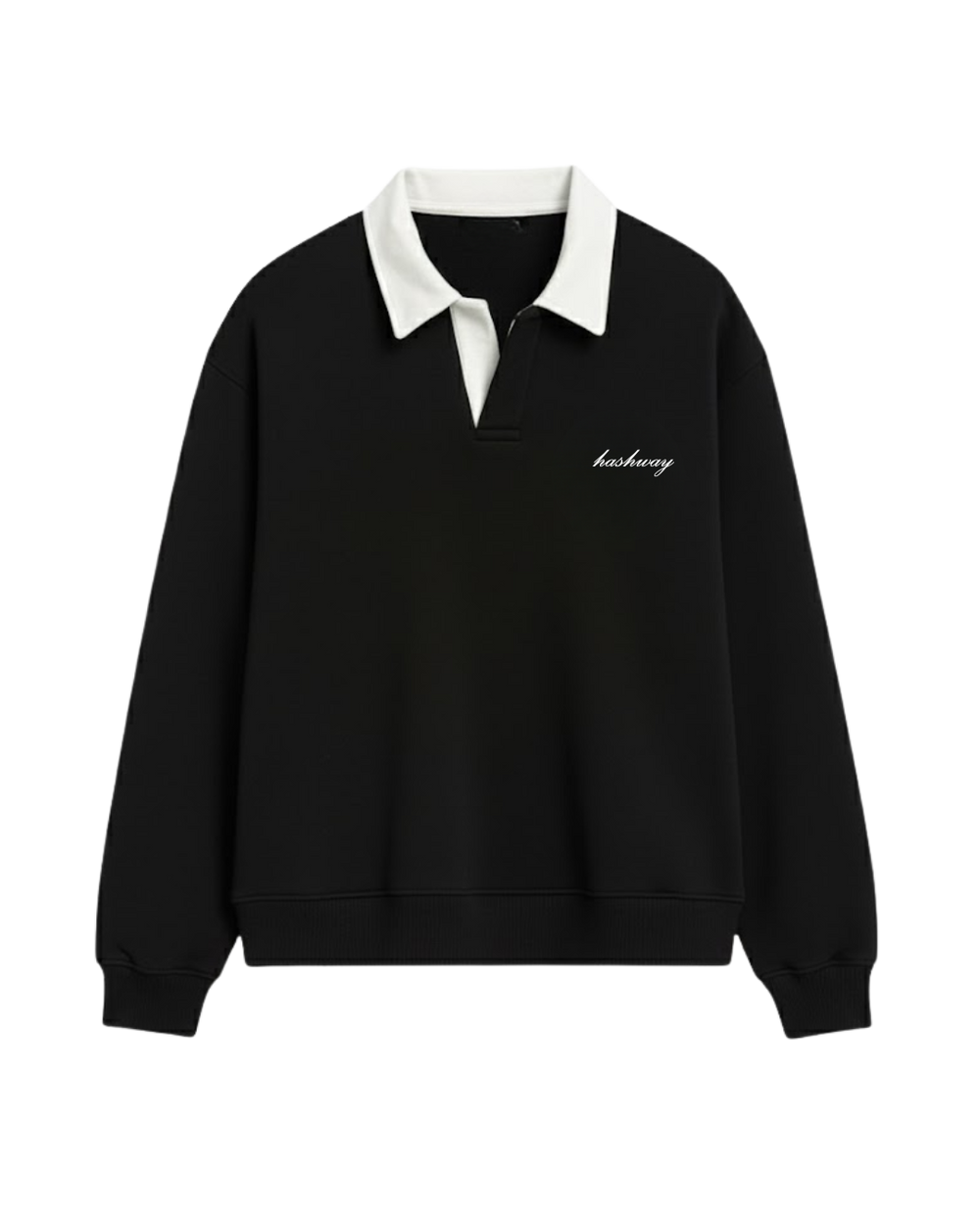 HASHWAY CLASSIC POLO SWEATSHIRT - BLACK