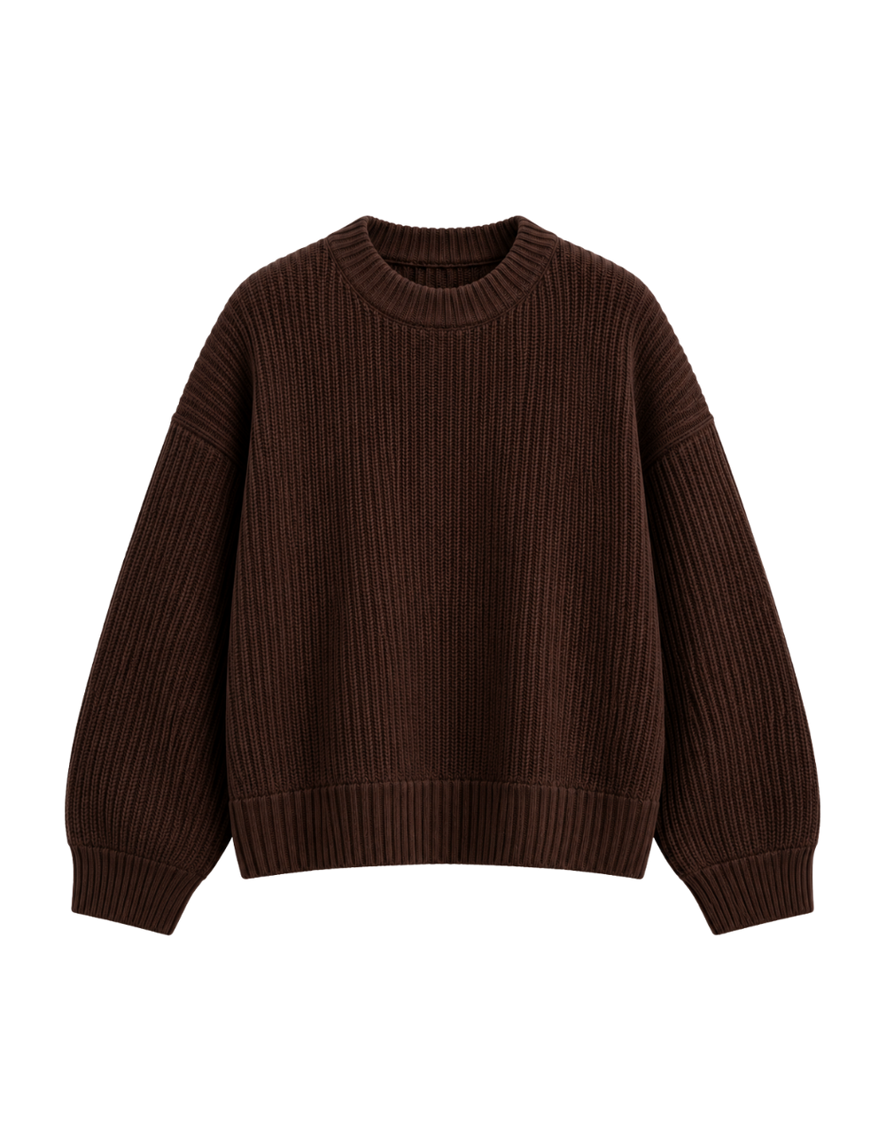 HASHWAY WAVY KNIT SWEATER - BROWN