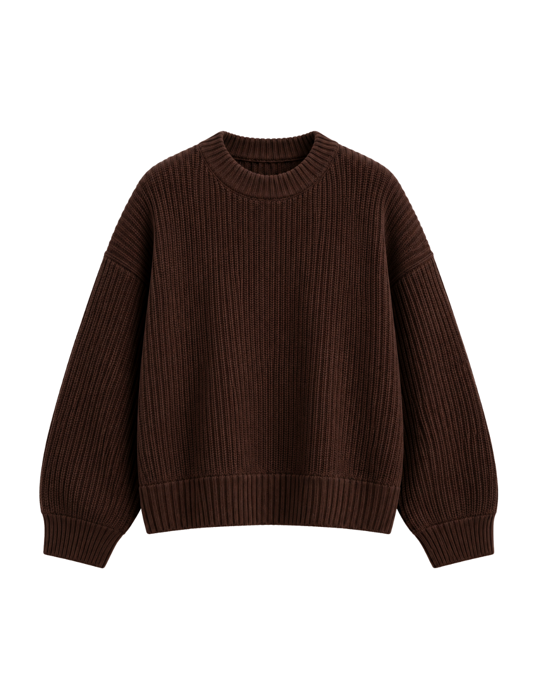 HASHWAY WAVY KNIT SWEATER - BROWN